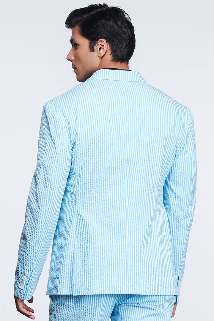 Light Blue Embroidered Jacket by S&N by Shantnu Nikhil Men at Pernia's Pop Up Shop
