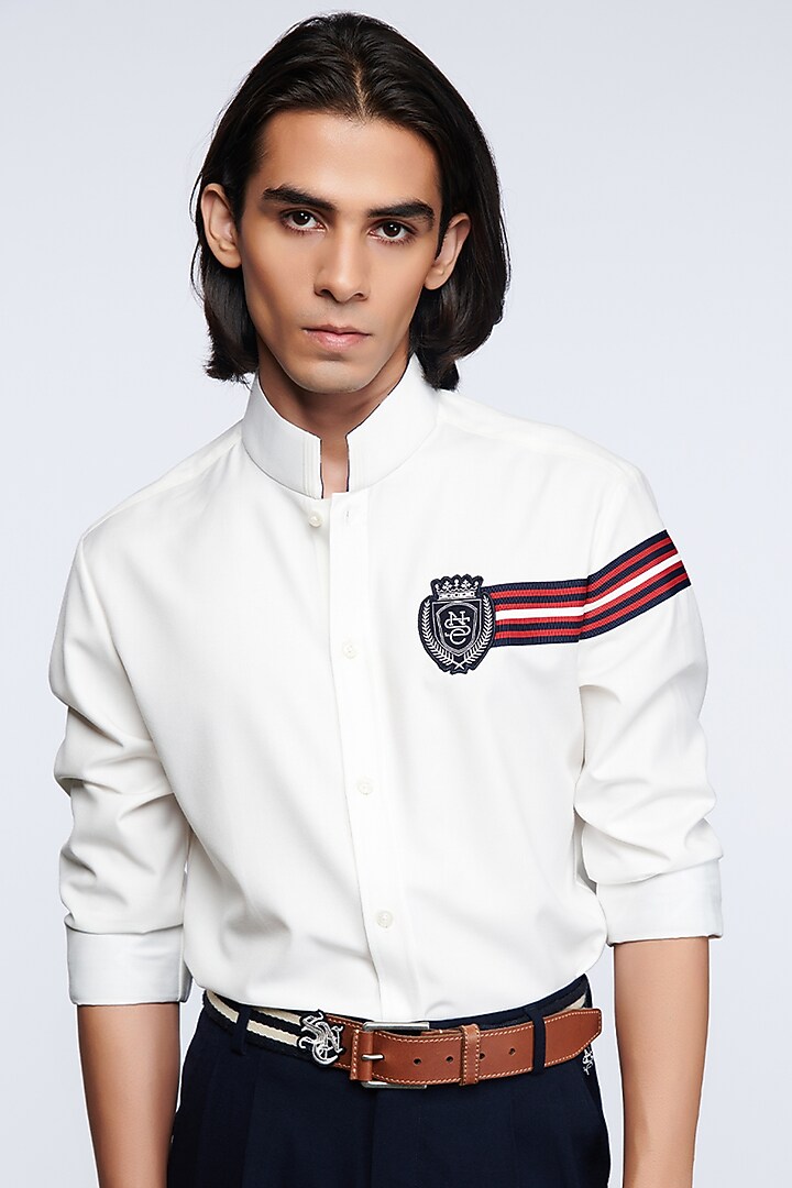 Off-White Suiting Party Wear Shirt by S&N by Shantnu Nikhil Men at Pernia's Pop Up Shop