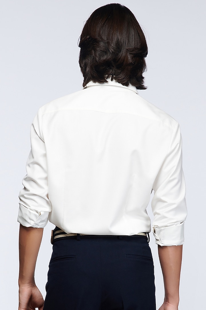 Off-White Embroidered Wedding Shirt by S&N by Shantnu Nikhil Men at Pernia's Pop Up Shop