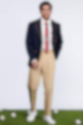 Navy Blue Embroidered Jacket by S&N by Shantnu Nikhil Men at Pernia's Pop Up Shop