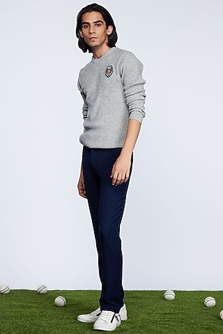 Grey Merino Wool Jumper by S&N by Shantnu Nikhil Men