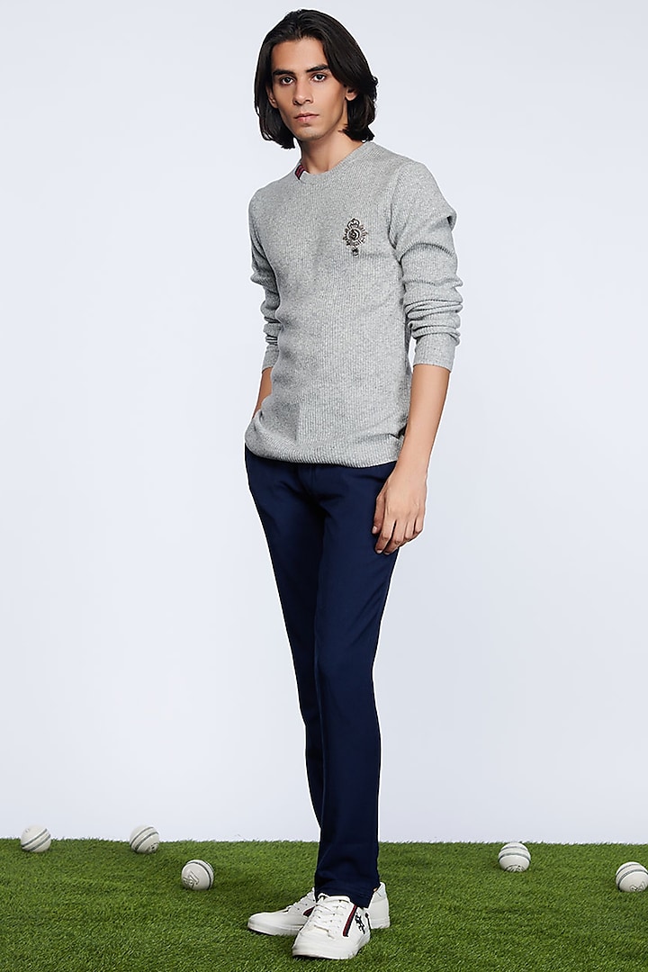 Grey Merino Wool Sweater by S&N by Shantnu Nikhil Men