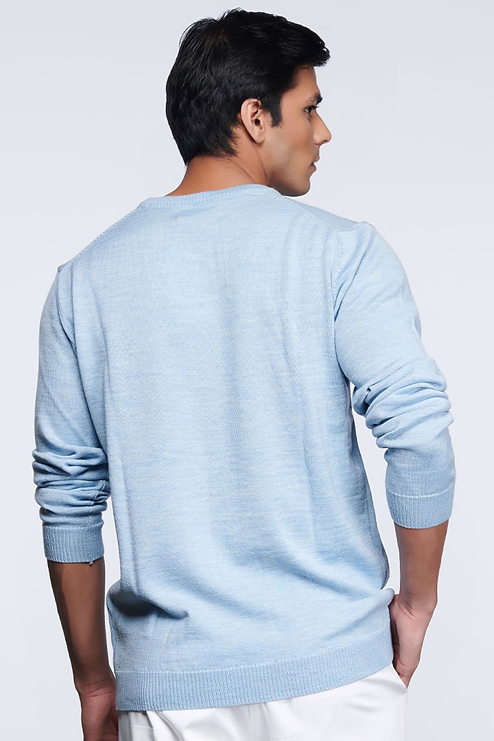 Light Blue Woolen Sweater by S&N by Shantnu Nikhil Men at Pernia's Pop Up Shop