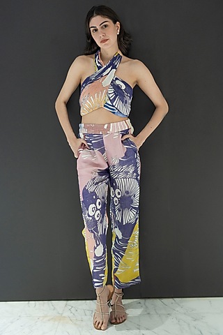 Multi-Colored Pure Linen Co-Ord Set by NASSH