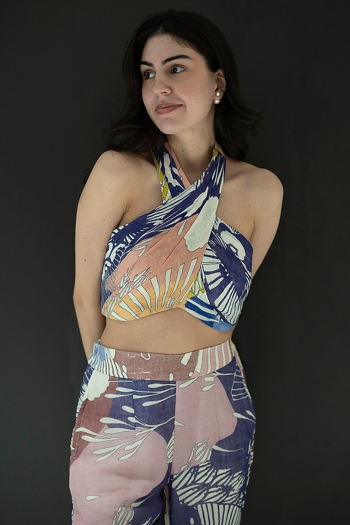 Multi-Colored Pure Linen Co-Ord Set by NASSH at Pernia's Pop Up Shop
