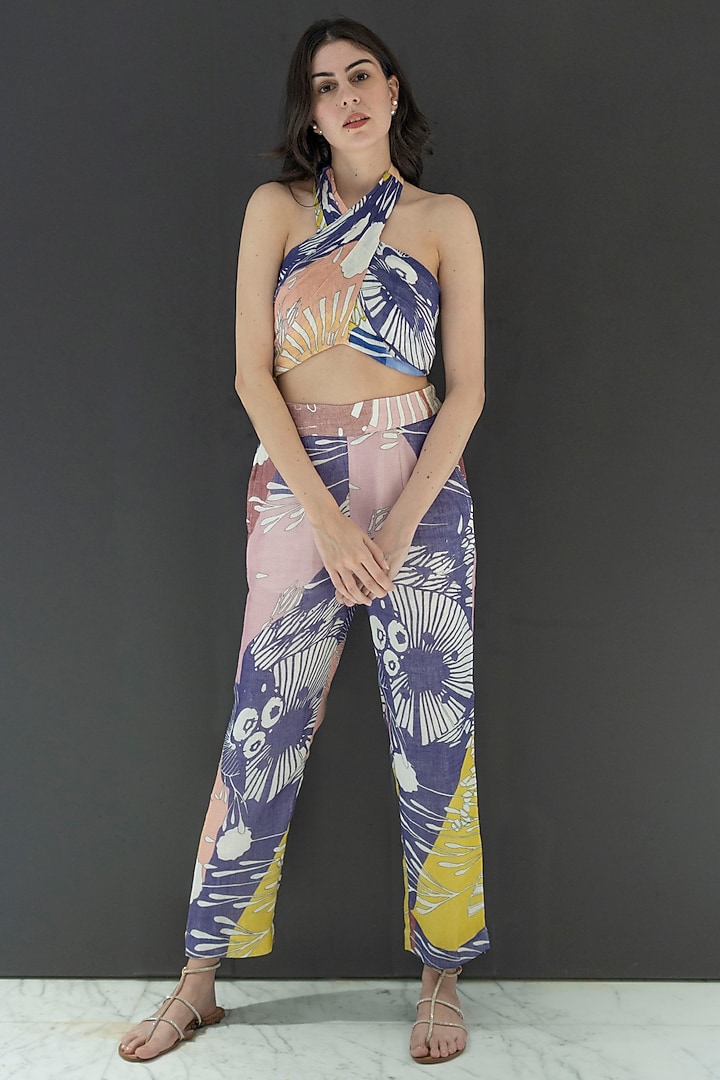 Multi-Colored Pure Linen Co-Ord Set by NASSH at Pernia's Pop Up Shop