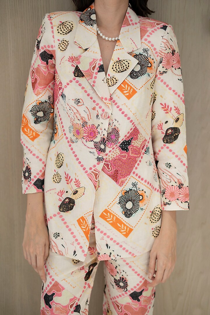 Multi-Colored Pure Linen Co-Ord Set by NASSH at Pernia's Pop Up Shop