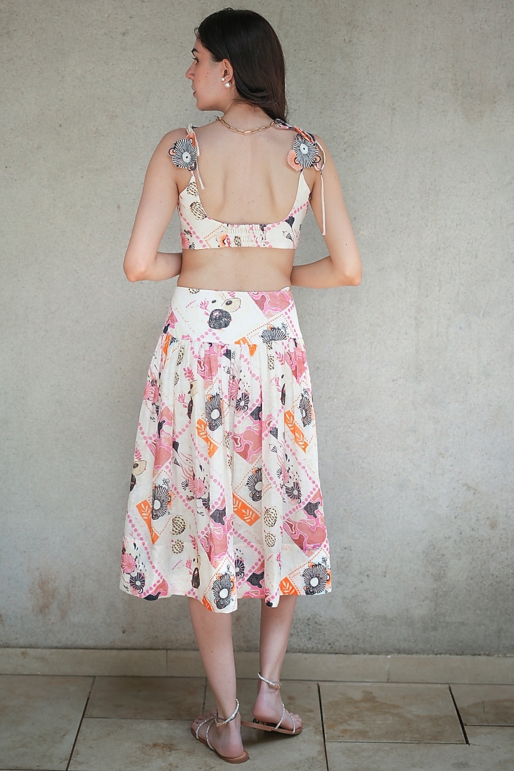 Multi-Colored Pure Linen Skirt Set by NASSH at Pernia's Pop Up Shop