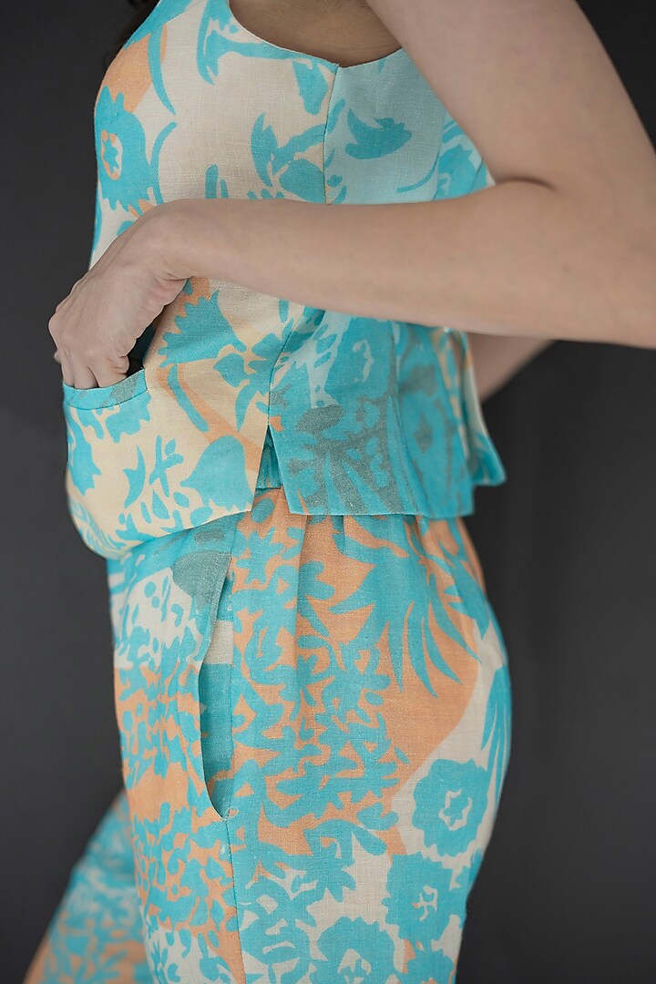 Multi-Colored Pure Linen Co-Ord Set by NASSH at Pernia's Pop Up Shop