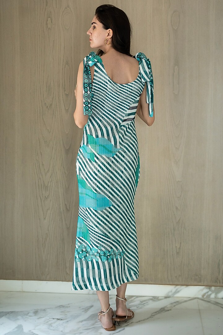 Multi-Colored Knit Tie-Up Summer Dress by NASSH at Pernia's Pop Up Shop