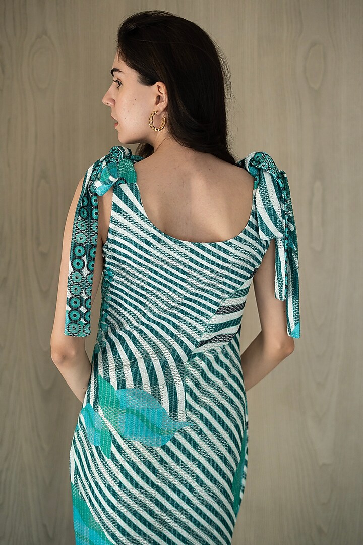 Multi-Colored Knit Tie-Up Summer Dress by NASSH at Pernia's Pop Up Shop