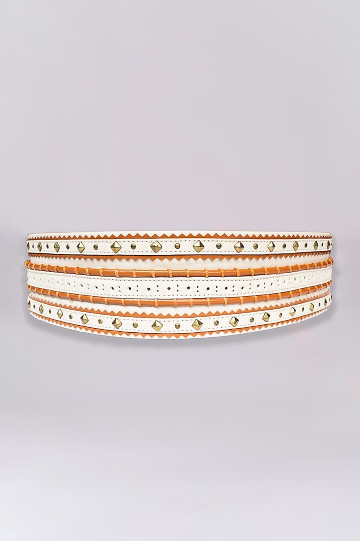 Off-White Embellished Belt by S&N by Shantnu Nikhil