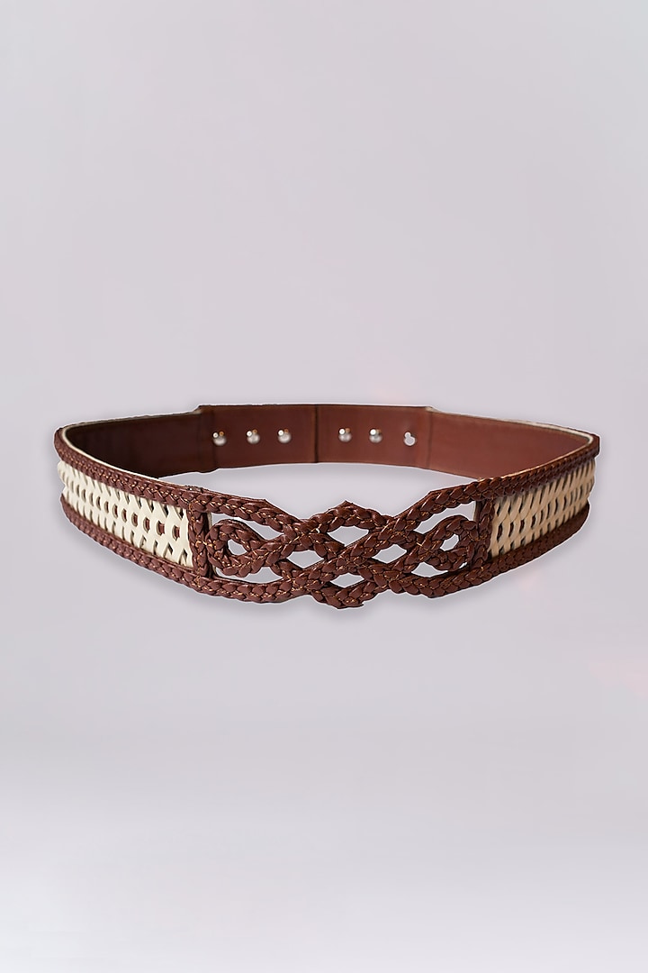 Rust Embellished Belt by S&N BY SHANTNU NIKHIL Accessories