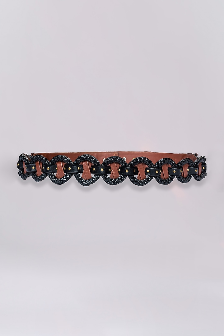 Black & Rust Embellished Belt by S&N by Shantnu Nikhil