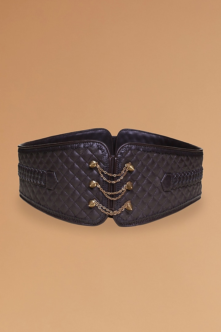 Corset Brown Leather Belt, Designer Collection