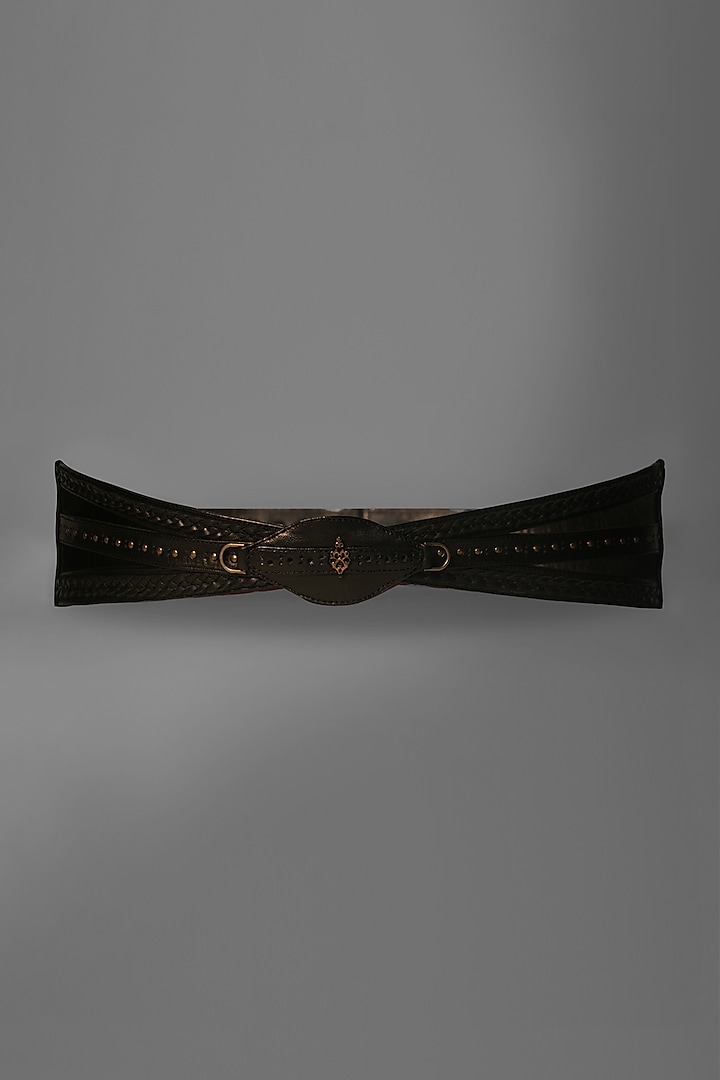 Black Embellished Belt by S&N BY SHANTNU NIKHIL Accessories