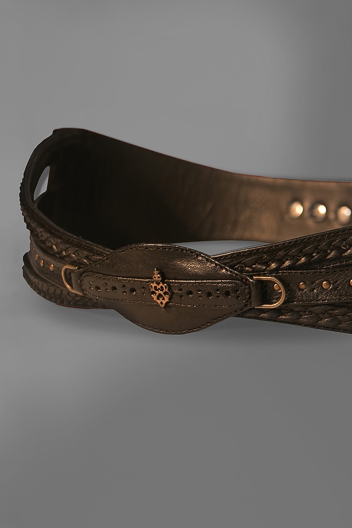 Black Embellished Belt by S&N BY SHANTNU NIKHIL Accessories at Pernia's Pop Up Shop