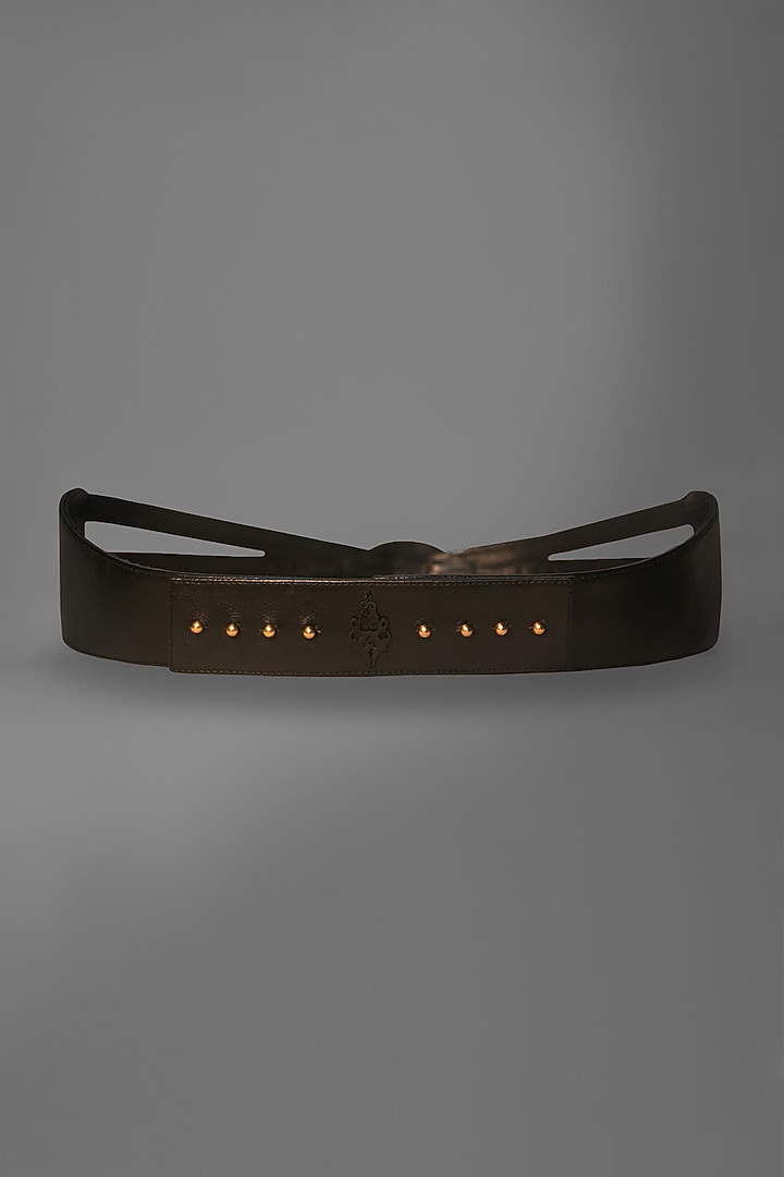 Black Embellished Belt by S&N BY SHANTNU NIKHIL Accessories at Pernia's Pop Up Shop