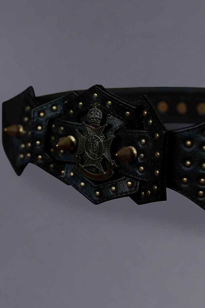Black Embellished Belt by S&N BY SHANTNU NIKHIL Accessories at Pernia's Pop Up Shop