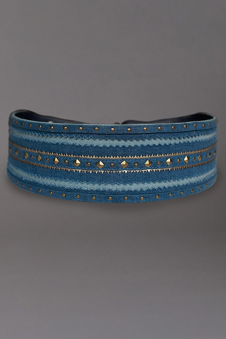 Navy Embellished Belt by S&N by Shantnu Nikhil