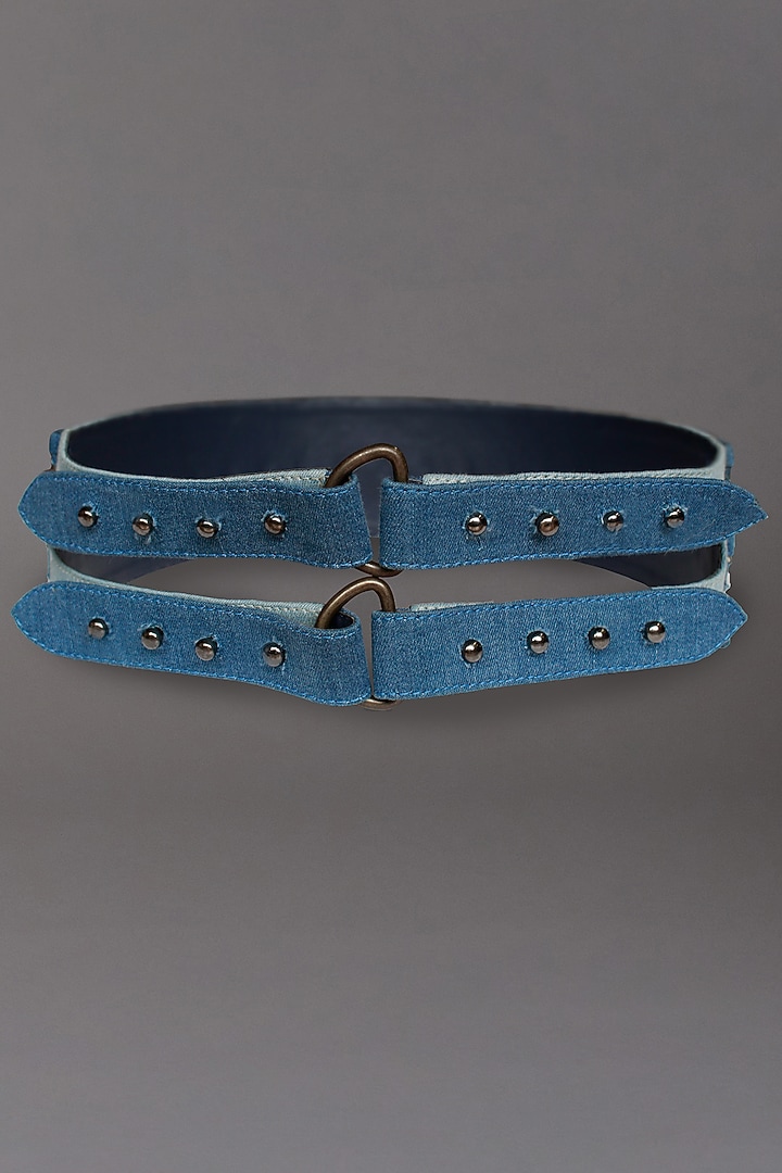 Navy Embellished Belt by S&N BY SHANTNU NIKHIL Accessories at Pernia's Pop Up Shop
