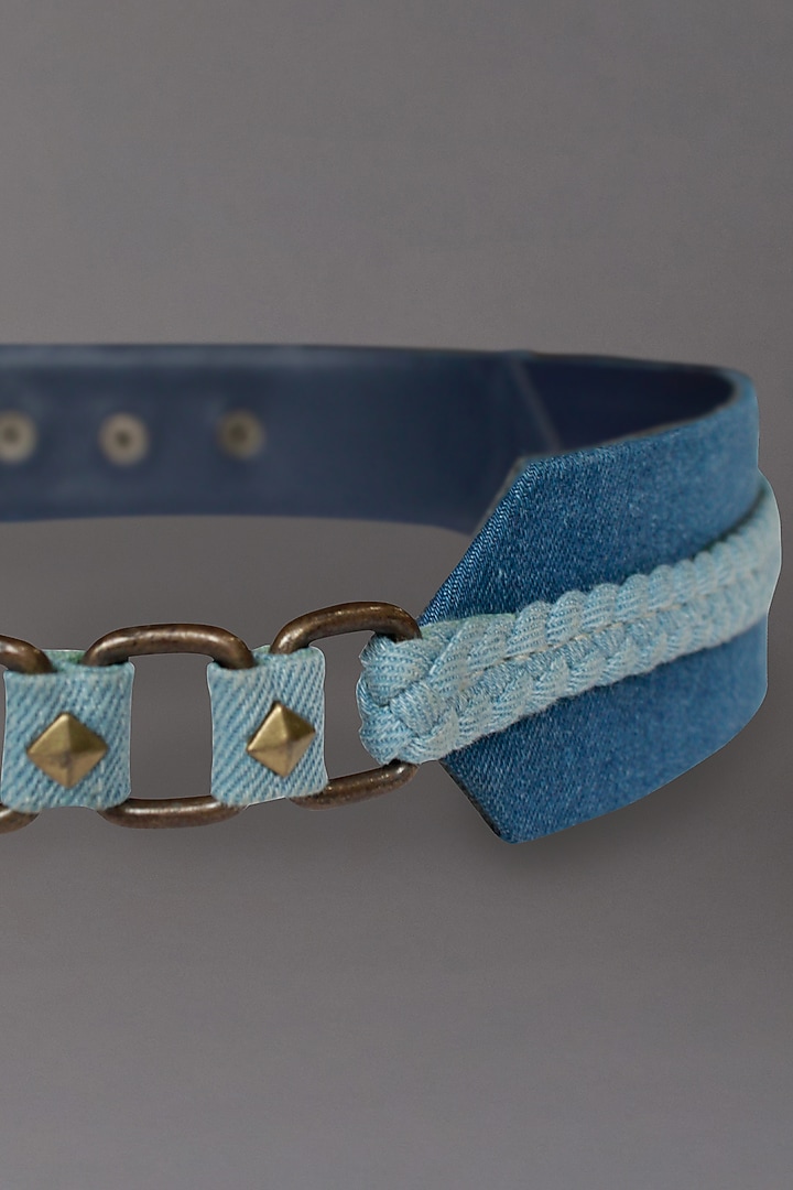 Navy Embellished Color-Blocked Belt by S&N BY SHANTNU NIKHIL Accessories at Pernia's Pop Up Shop