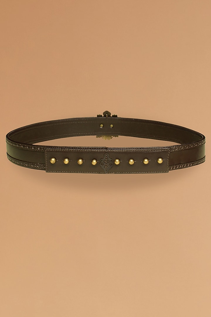 Choco Leather Belt by S&N BY SHANTNU NIKHIL Accessories at Pernia's Pop Up Shop