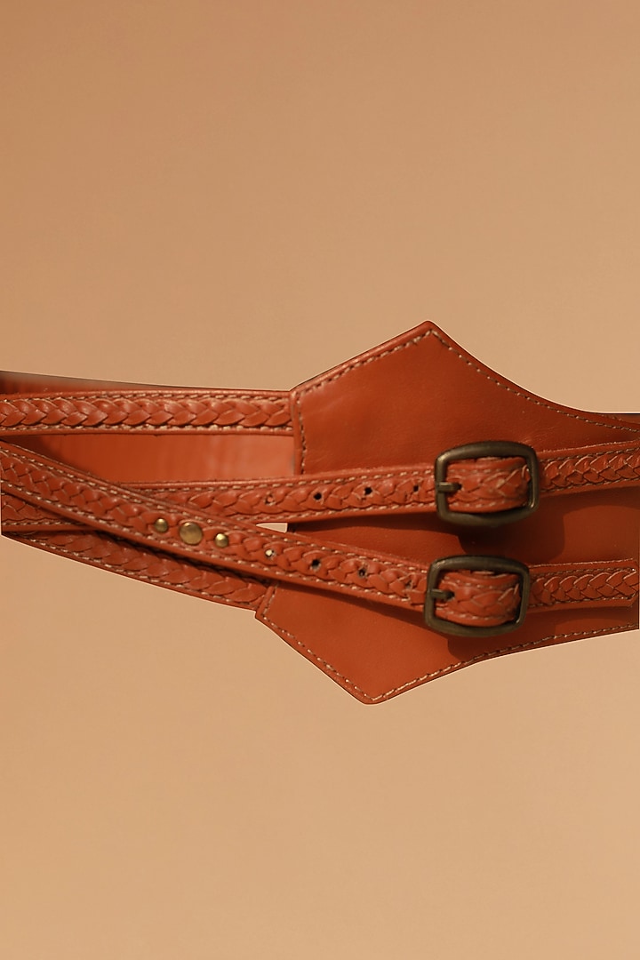 Tan Leatherette Belt by S&N BY SHANTNU NIKHIL Accessories at Pernia's Pop Up Shop