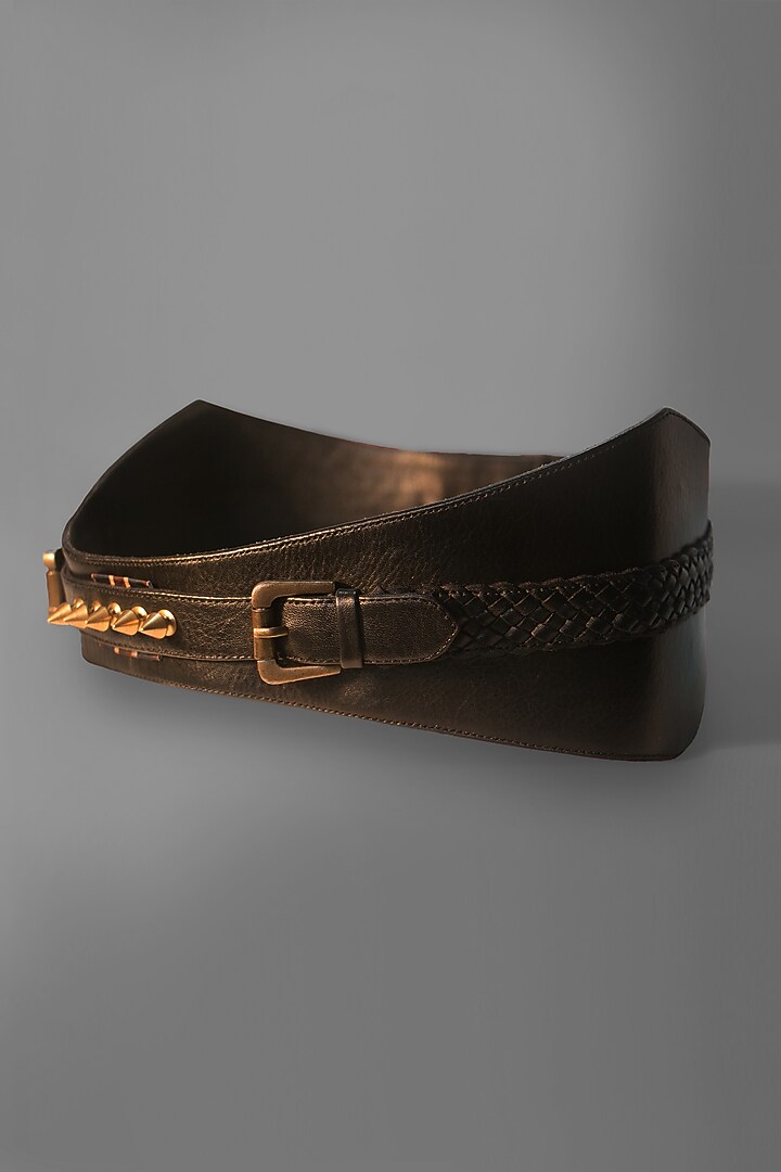 Black Leatherette Belt by S&N BY SHANTNU NIKHIL Accessories at Pernia's Pop Up Shop