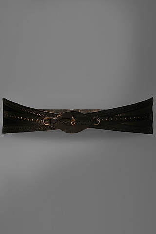 Black Embellished Belt by S&N BY SHANTNU NIKHIL Accessories
