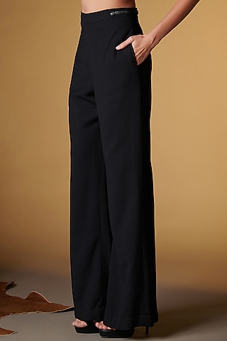 Flared Black Trouser For Women - Buy Flared Black Trouser For Women online  in India