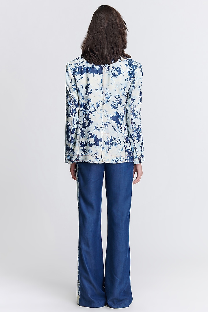 Navy Blue Denim Lycra Jacket by S&N by Shantnu Nikhil at Pernia's Pop Up Shop