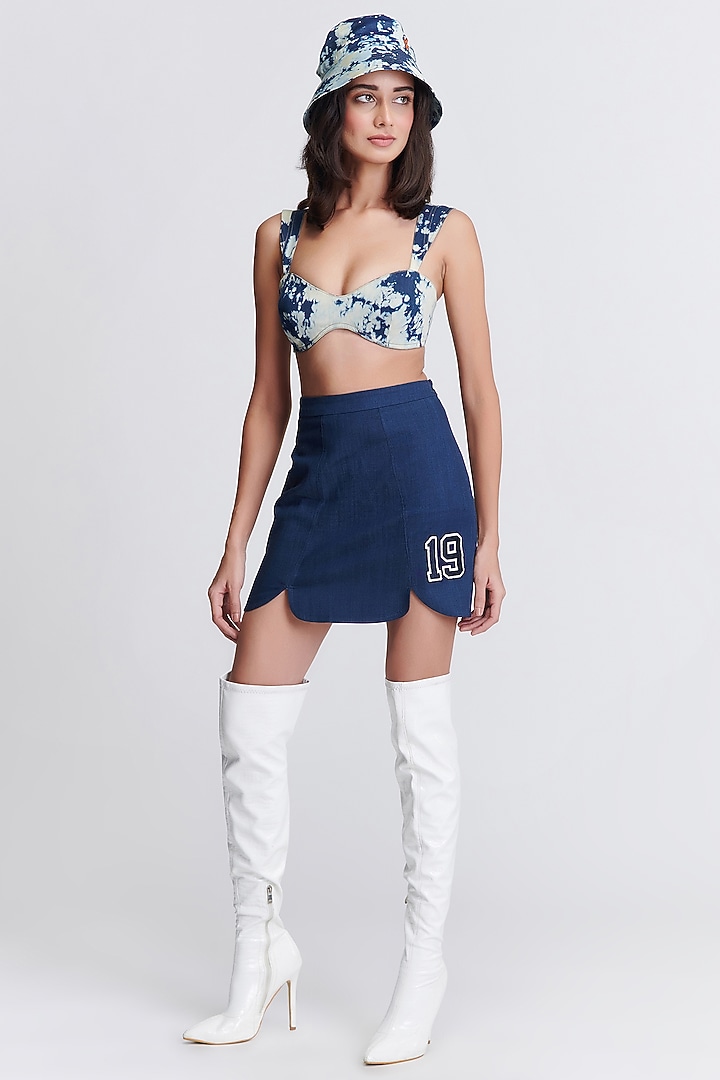 Navy Blue Denim Lycra Bustier by S&N by Shantnu Nikhil at Pernia's Pop Up Shop