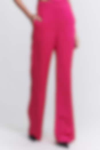Pink Denim Lycra Trousers by S&N by Shantnu Nikhil
