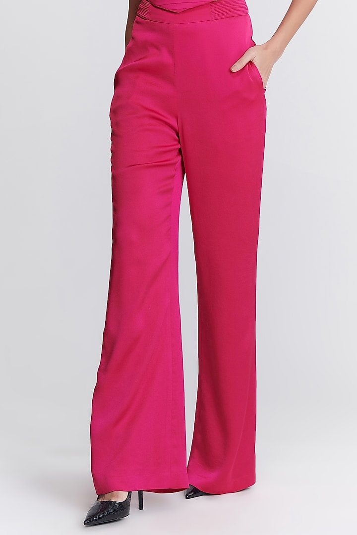 Pink Denim Lycra Trousers by S&N by Shantnu Nikhil at Pernia's Pop Up Shop