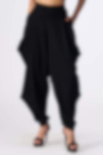 Black Sandwash Cowl Pants by S&N by Shantnu Nikhil at Pernia's Pop Up Shop