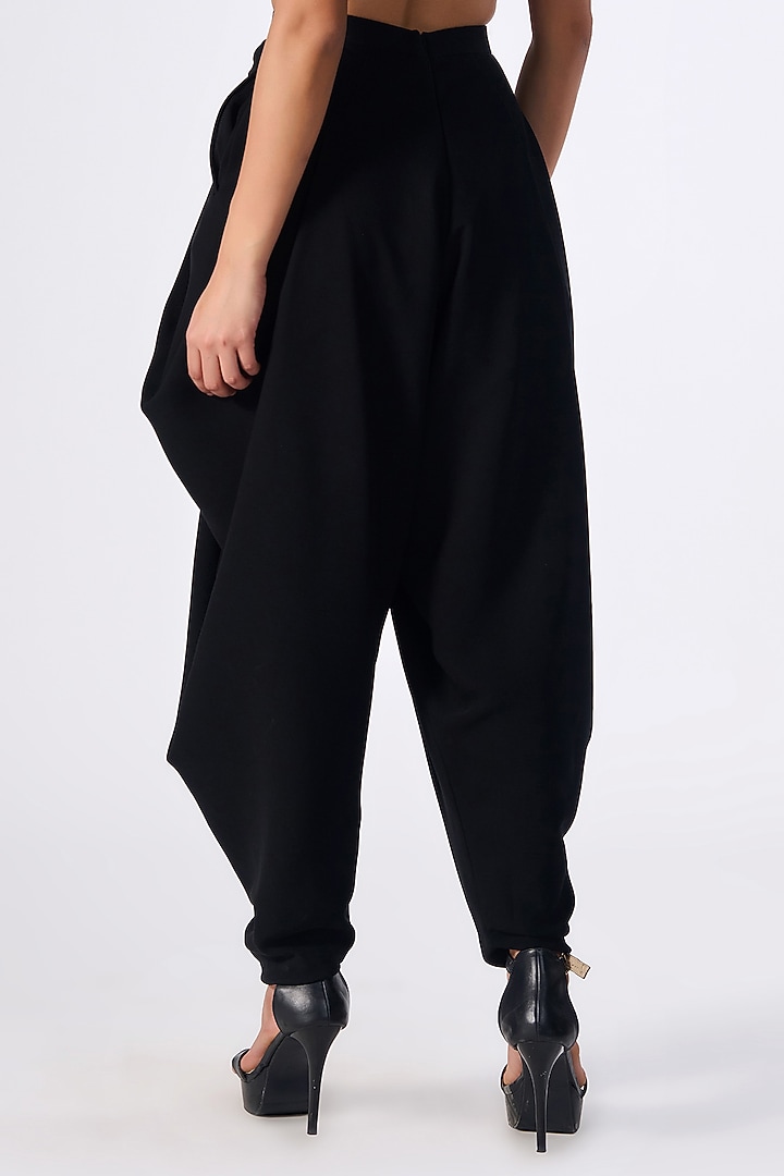 Black Sandwash Cowl Pants by S&N by Shantnu Nikhil at Pernia's Pop Up Shop