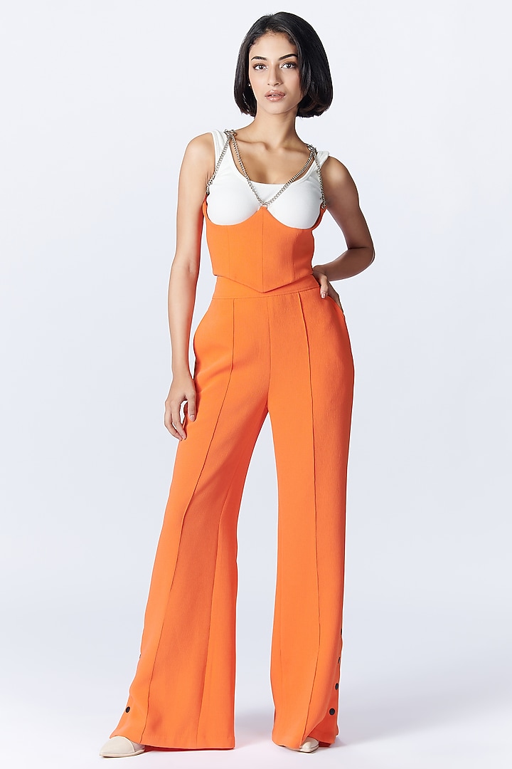 Orange Delta Crepe Under Bust Corset by S&N by Shantnu Nikhil at Pernia's Pop Up Shop