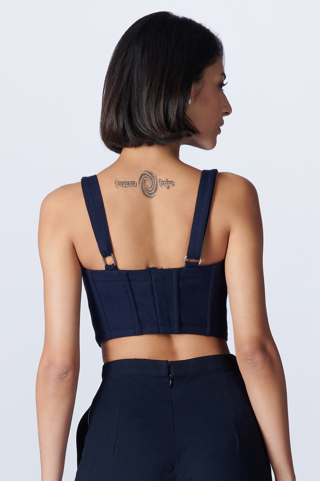 Off-White Cotton Corset Top Design by S&N by Shantnu Nikhil at