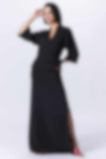 Black Delta Crepe Dress by S&N by Shantnu Nikhil at Pernia's Pop Up Shop