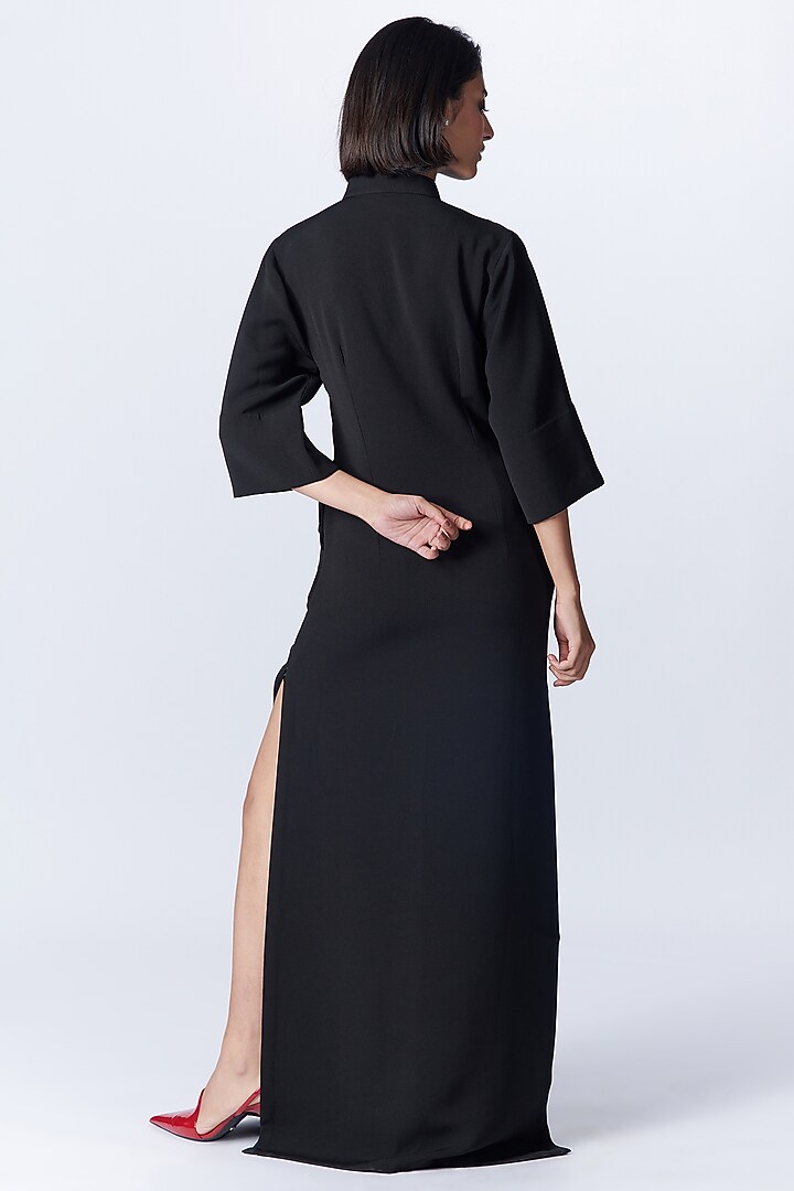 Black Delta Crepe Vacation Dress by S&N by Shantnu Nikhil at Pernia's Pop Up Shop