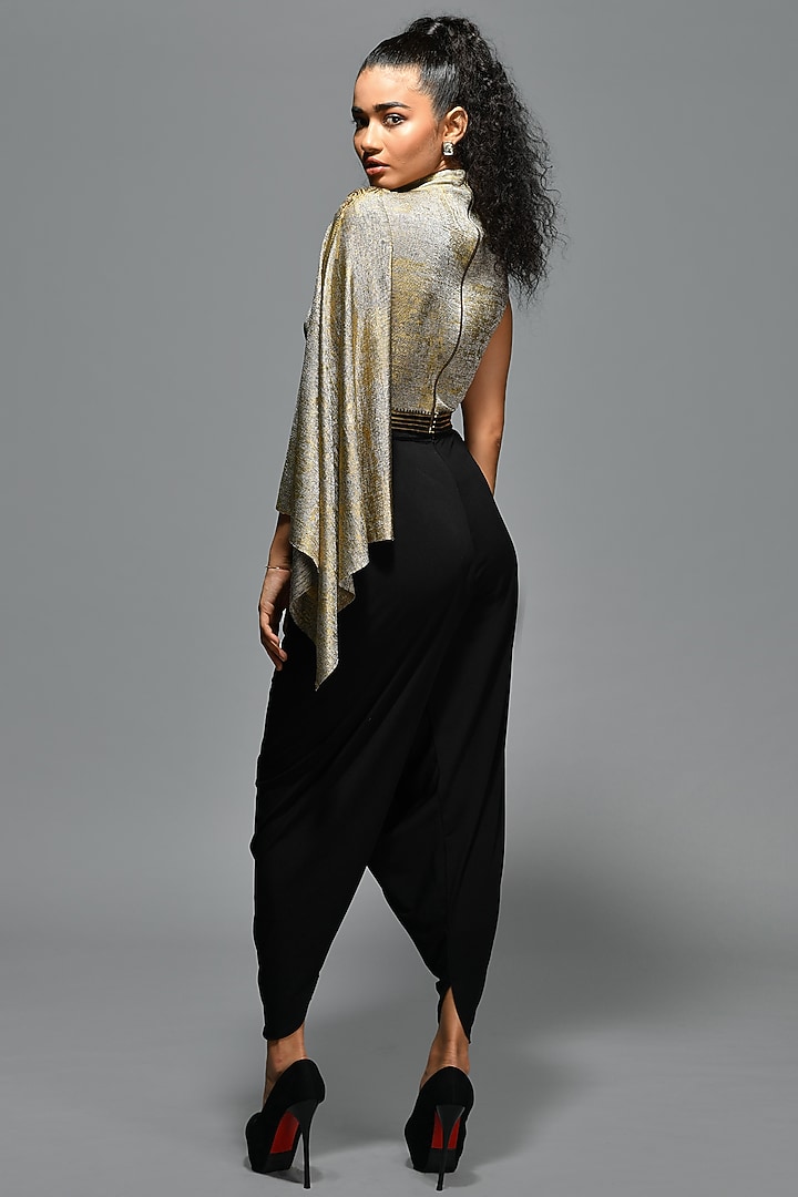 Metallic Gold Foil Embellished Crop Top by S&N by Shantnu Nikhil at Pernia's Pop Up Shop