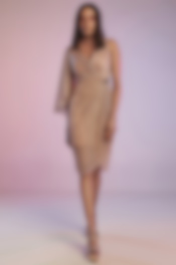 Pink Textured Georgette Vacation Dress by S&N by Shantnu Nikhil at Pernia's Pop Up Shop
