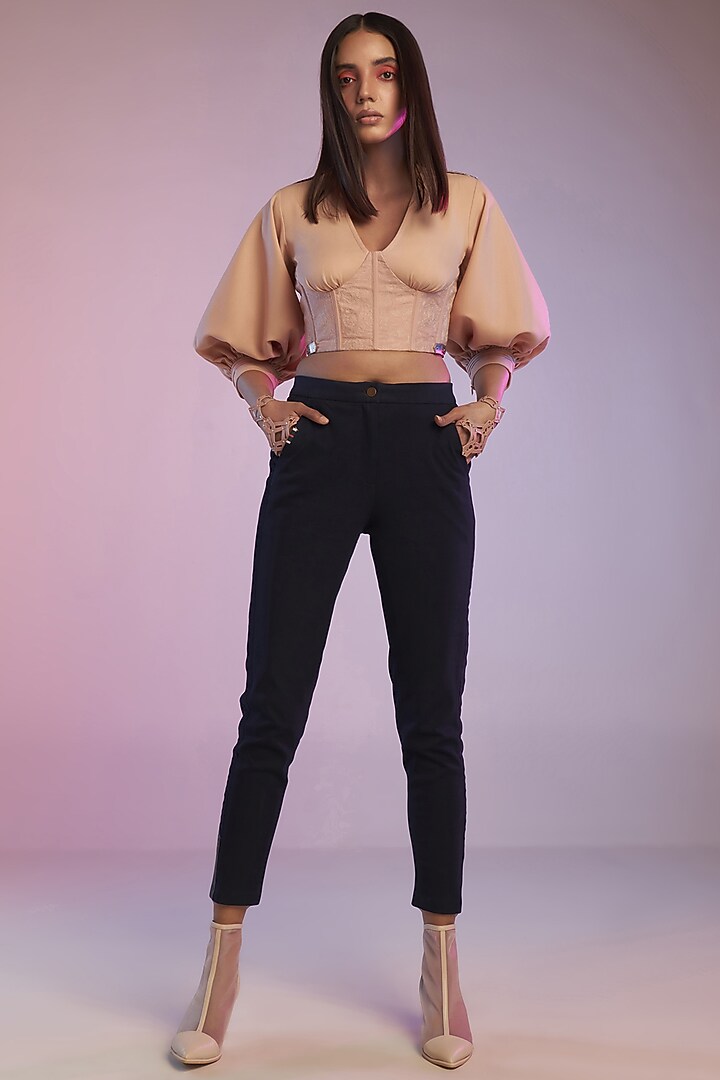 Pink Poly Blend Corset Top by S&N by Shantnu Nikhil at Pernia's Pop Up Shop