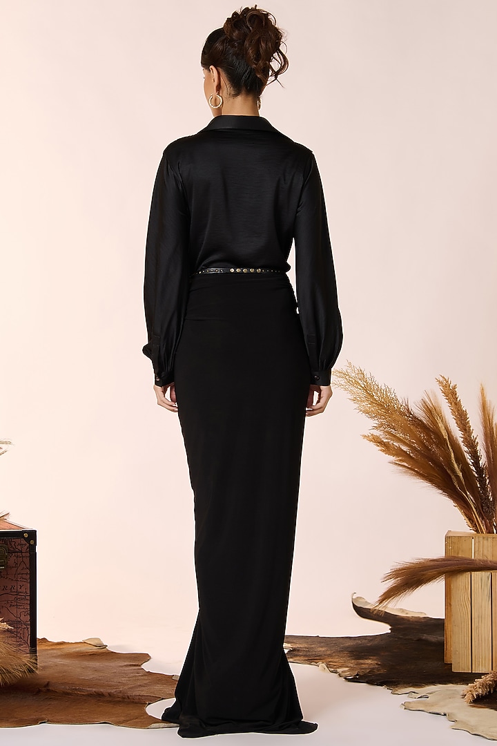 Black Panther Crepe Shirt by S&N by Shantnu Nikhil at Pernia's Pop Up Shop