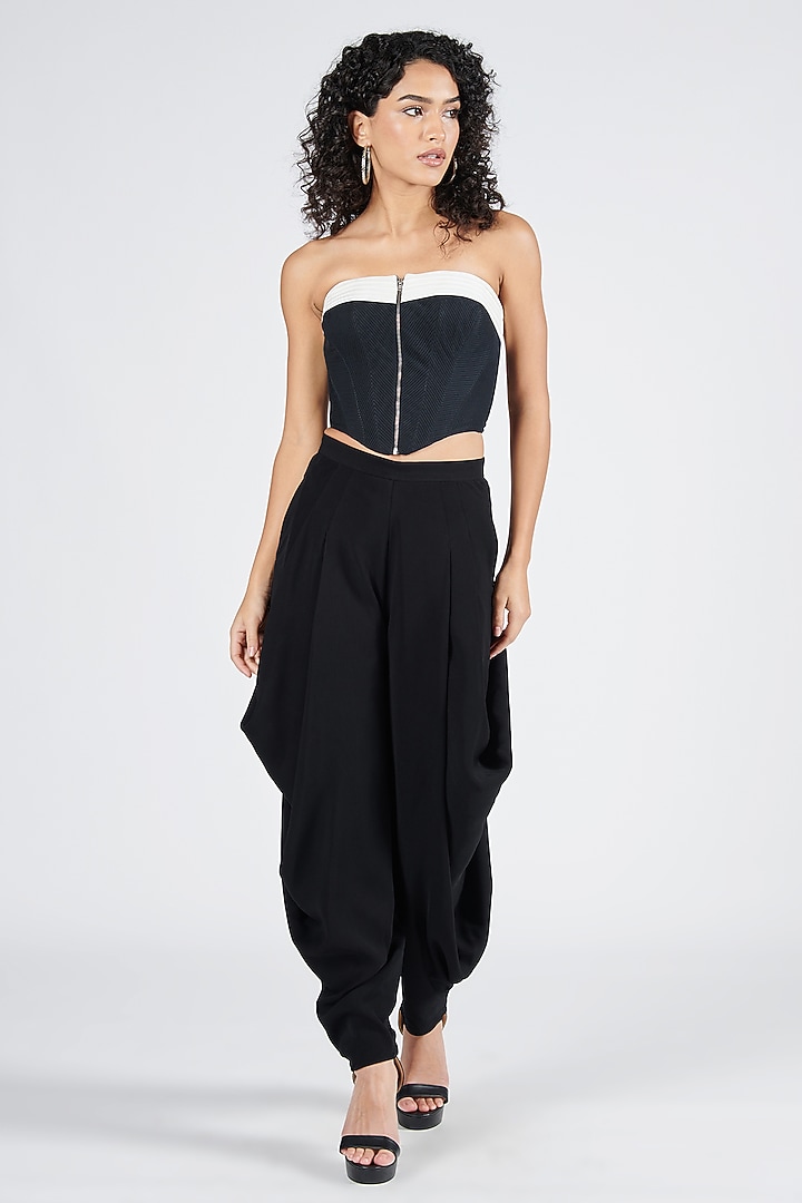 Black Sandwash Draped Cowl Pants by S&N by Shantnu Nikhil at Pernia's Pop Up Shop