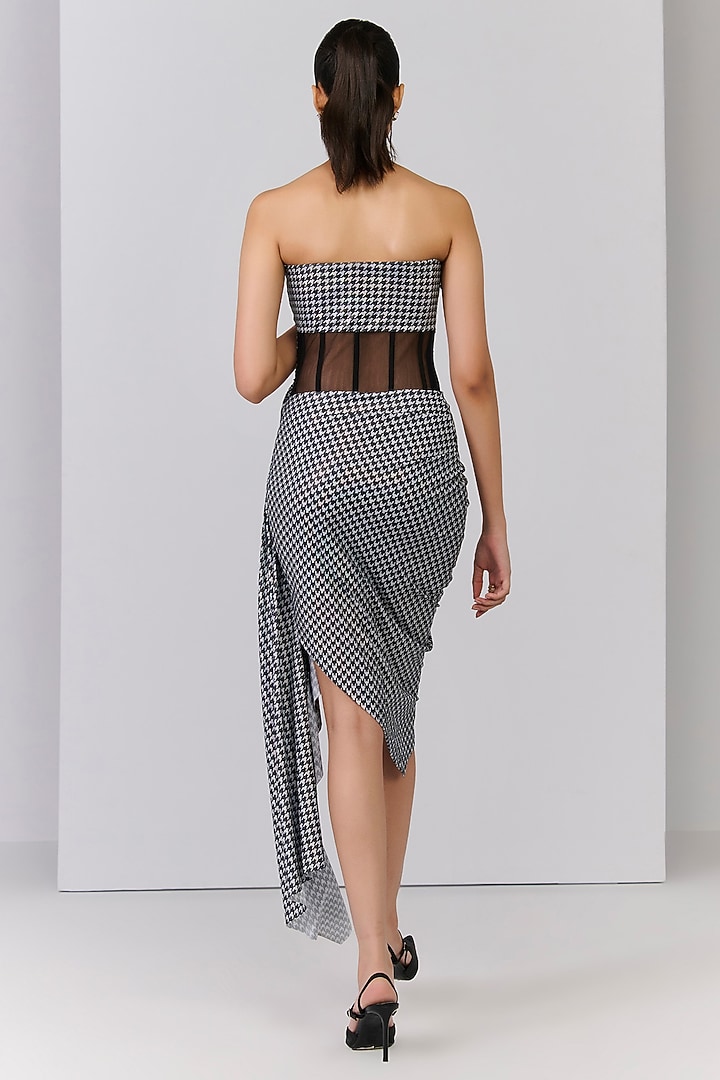 Black Poly Jersey Checkered Mini Vacation Dress by S&N by Shantnu Nikhil at Pernia's Pop Up Shop