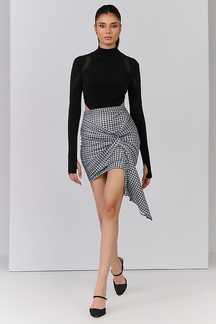 Black Poly Jersey Halter-Neck Crop Bodysuit by S&N by Shantnu Nikhil at Pernia's Pop Up Shop