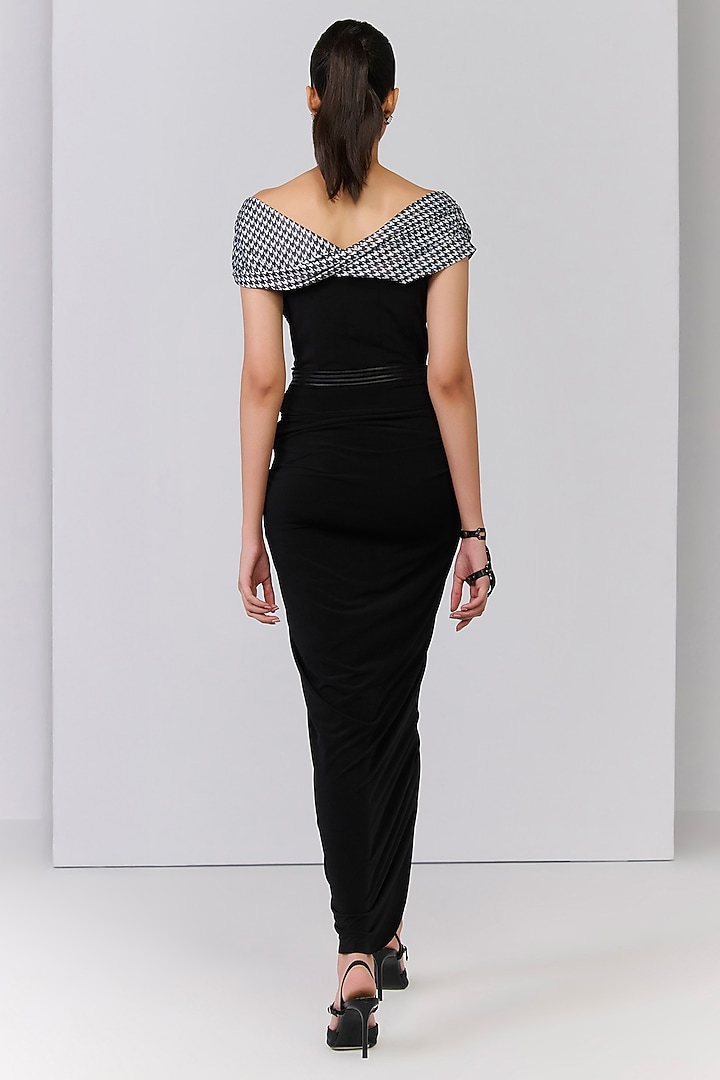 Black Poly Jersey Corset Top by S&N by Shantnu Nikhil at Pernia's Pop Up Shop