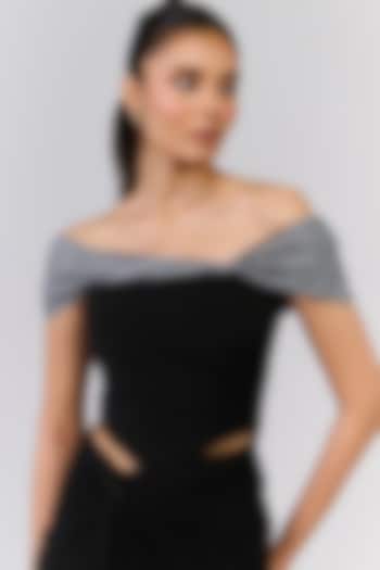 Black Poly Jersey Corset Top by S&N by Shantnu Nikhil at Pernia's Pop Up Shop